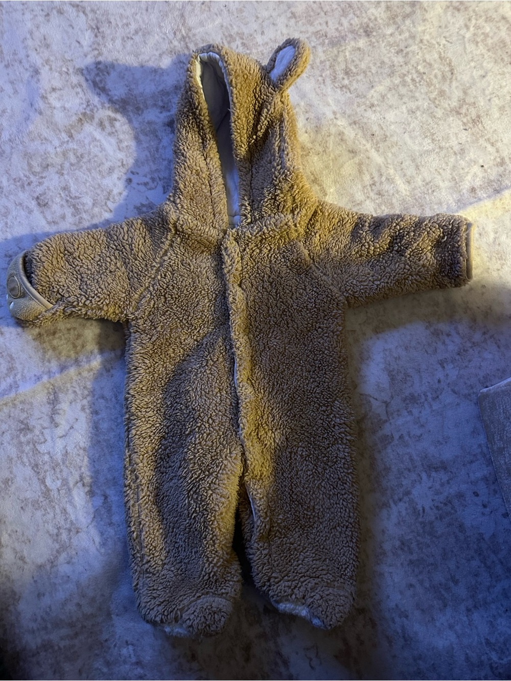 Baby Bear Fleece Jumpsuit Winter Outfit- SIZE 6-12 Months